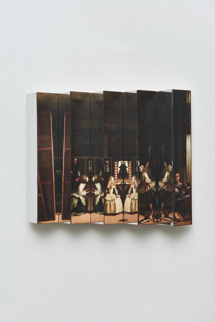 Tom Hackney. Saninem Sal, 2019. Postcard, mirror, cardboard, wood, paint. Photo: James Gardiner